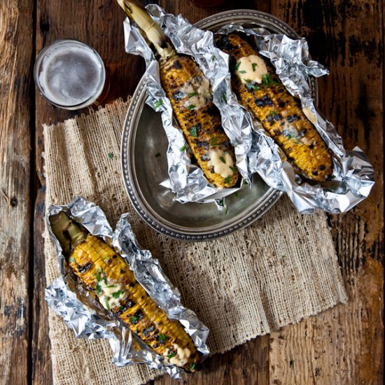 Sriracha Beer Butter Grilled Corn