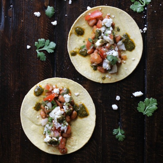 Chimichurri Pinto Bean Tacos