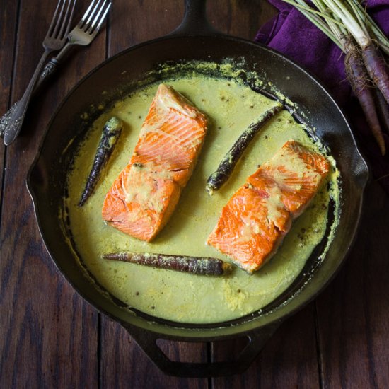 Pan Seared Salmon in Coconut Milk