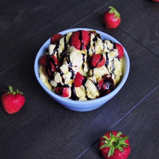 Strawberry- Balsamic Ice Cream