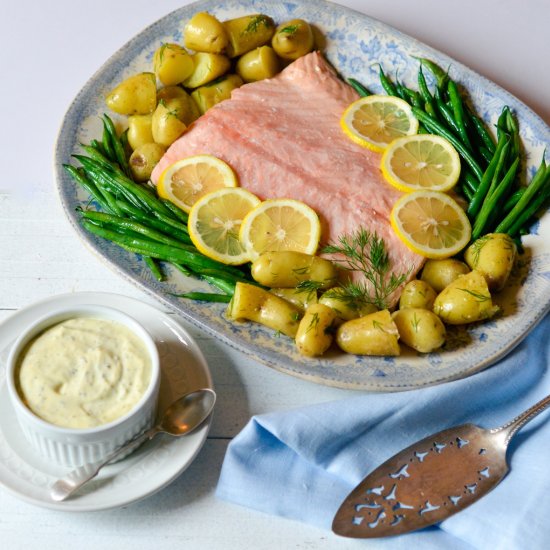 Poached Salmon with Herb Mayonnaise