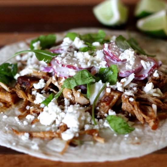 Chipotle Pork Tacos & Radish Slaw