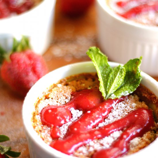 Strawberry Rosé Pudding Cakes