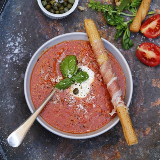 Roast Tomato & Caper Gazpacho