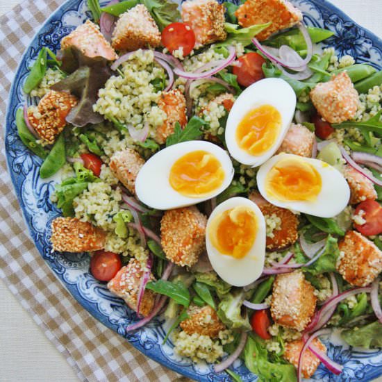 Bulgur Salad with Salmon