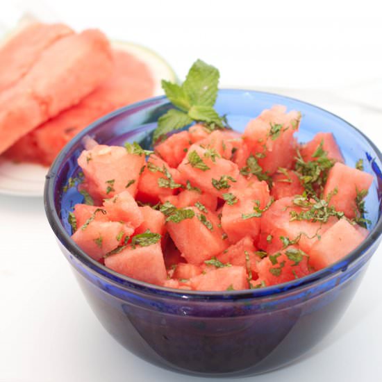 Watermelon Vodka Mint Salad