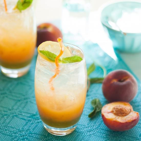 Sparkling Peach Mint Lemonade