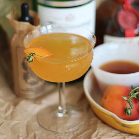 Apricot + Thyme Shrub Cocktail