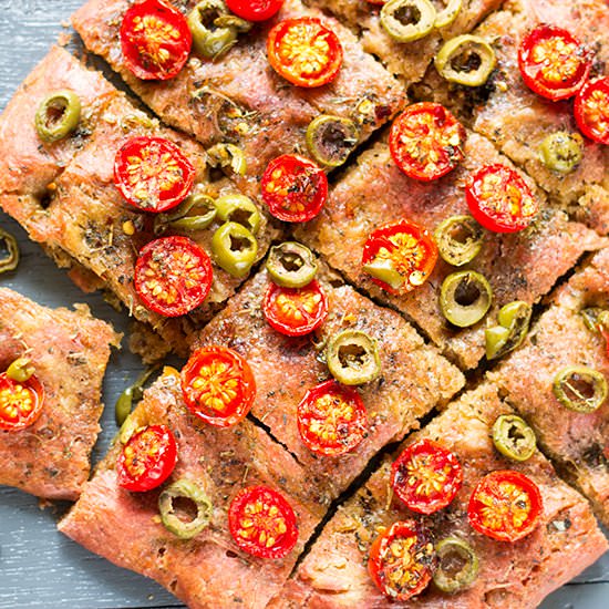 Beetroot Focaccia Using Pizza Dough