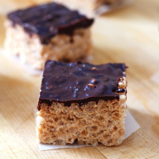 Salted Chocolate Krispie Squares