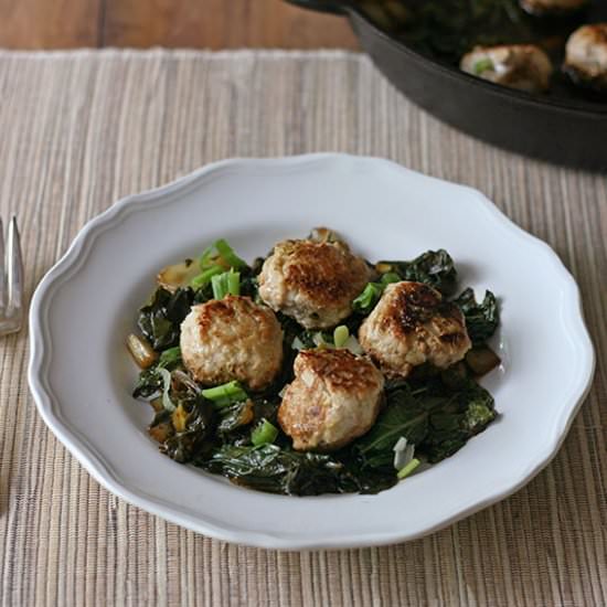 Ginger Chicken Meatballs & Bok Choy