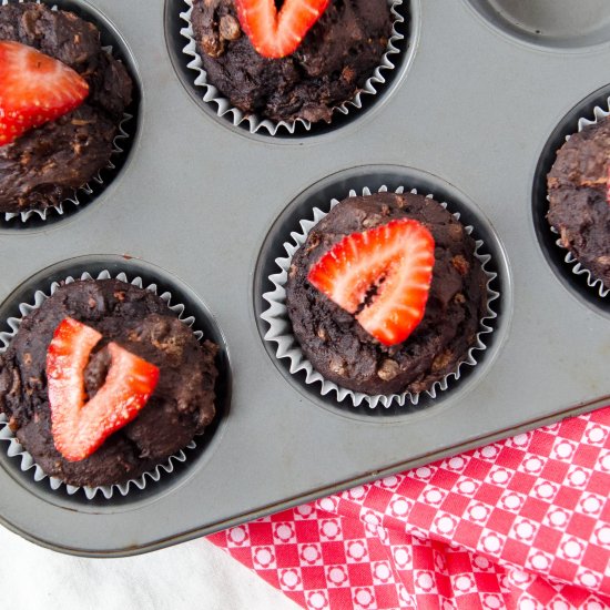 Double Chocolate Strawberry Muffins