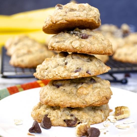 Banana Nut Chocolate Chip Cookies