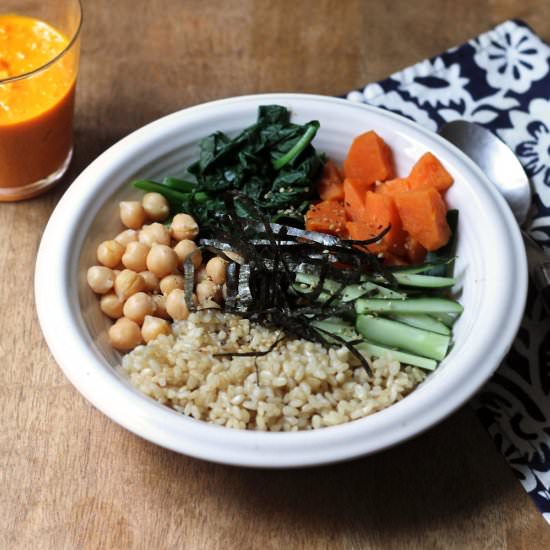 Sushi Bowl with Carrot Ginger Sauce