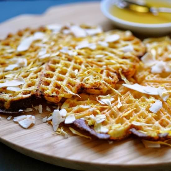 Almond Waffles with Lemon & Chia