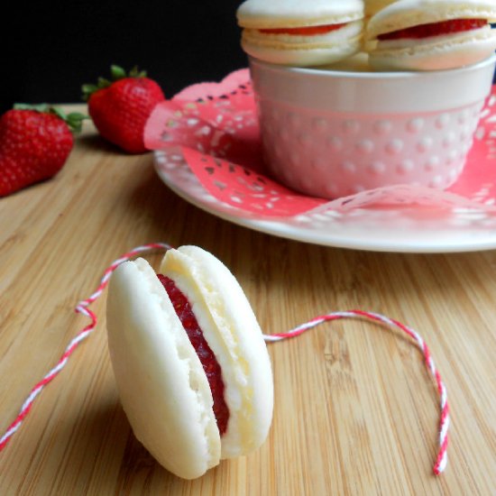 Strawberry Shortcake Macarons