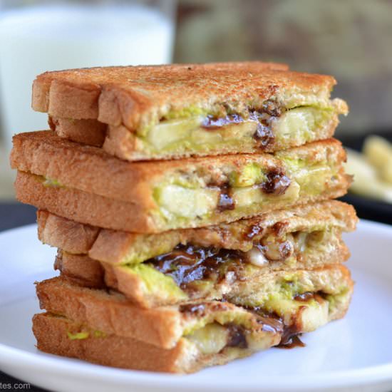 Avocado Chocolate Grilled Sandwich