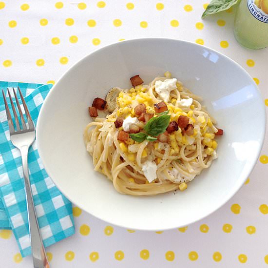 5-Ingredient Bacon-Corn Alfredo