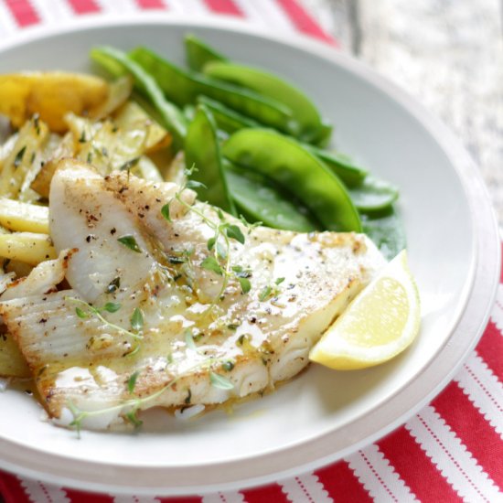 Halibut with Lemon Butter Sauce