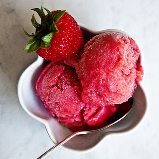 3 Ingredient Strawberry Sorbet