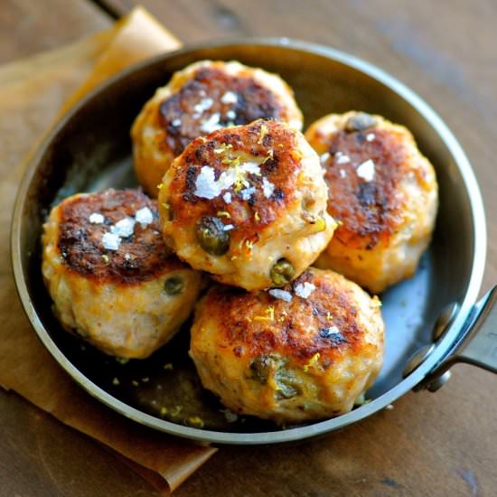 Salmon Cakes with Capers and Apple