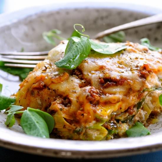 Lasagna on Cabbage Shells