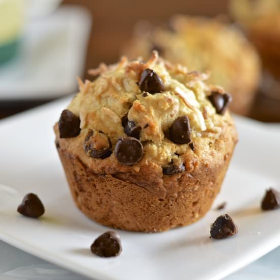 Banana Coconut Chocolate Muffins