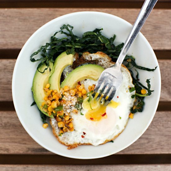 Fried Egg with Kale