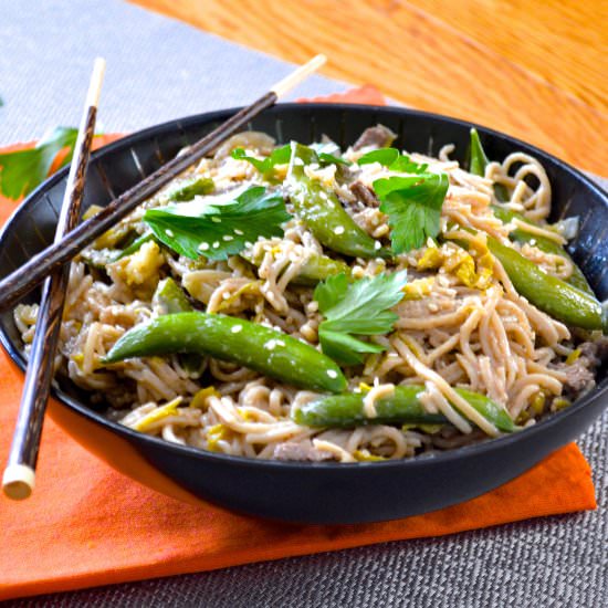 Beef and Soba Noodle Stir-Fry