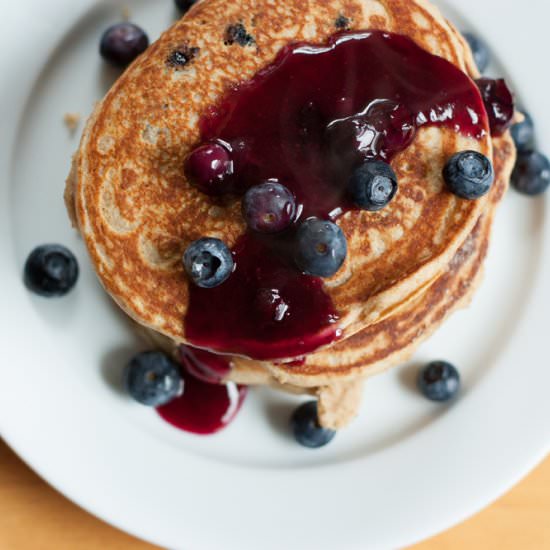 Whole Wheat Blueberry Pancakes