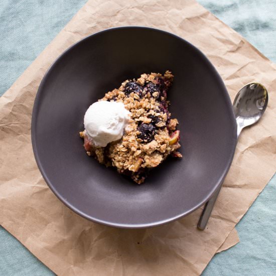 Cherry Rhubarb Crumble