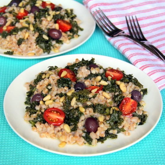 Farro, Kale and Pine Nut Salad