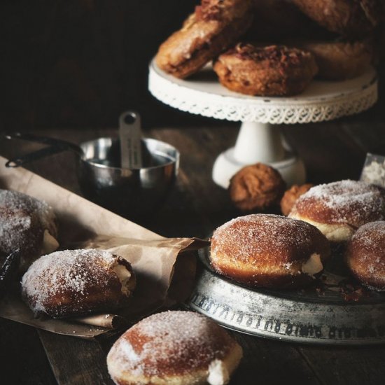 Irish Cream Filled Doughnuts