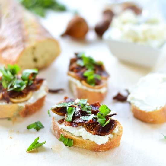 Fig, Bacon & Goat Cheese Crostini