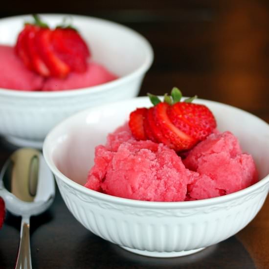 Strawberry Basil Sorbet