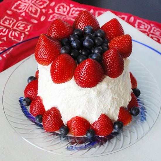 Red White and Blue Watermelon Cake