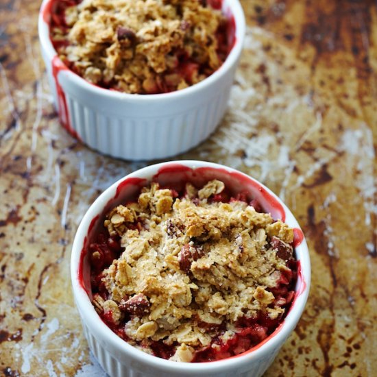 Strawberry Rhubarb Oatmeal Crisps