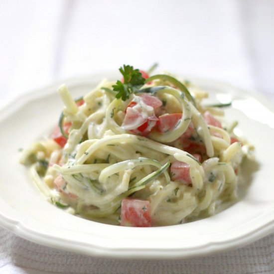 Raw Zucchini Salad with Tzatziki