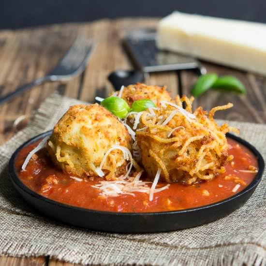 Spaghetti Balls with Meat Sauce