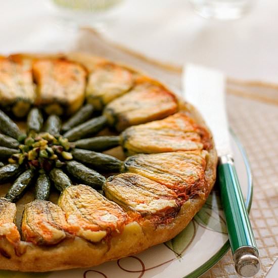 Tarte Tatin with Zucchini Flowers