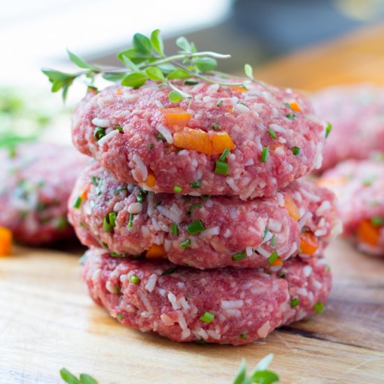 Bunless Rice Stuffing Burgers