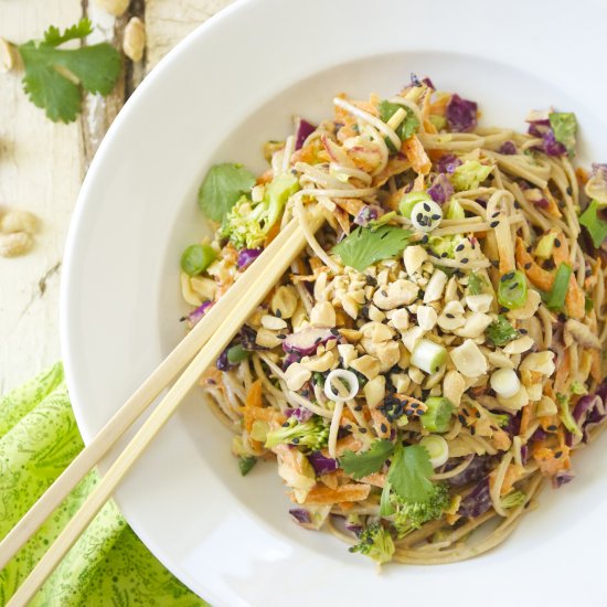 Peanuty Cold Soba Noodle Salad