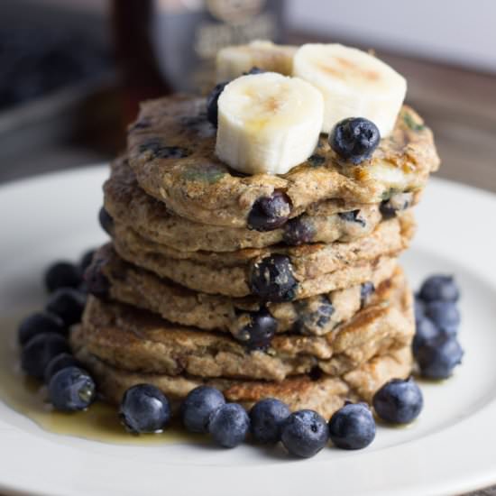 Vegan Blueberry Banana Pancakes