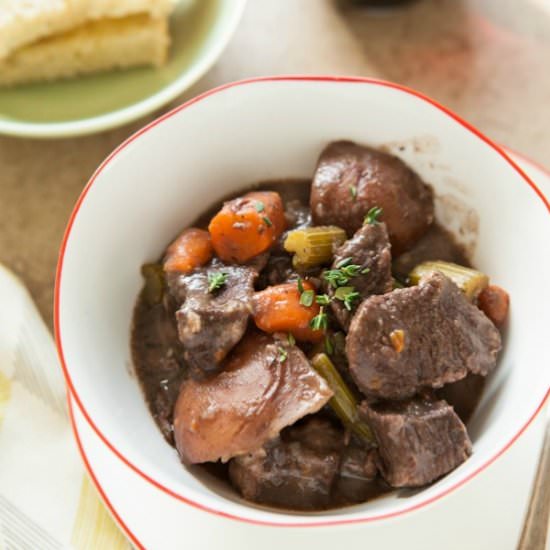 Pressure Cooker Red Wine Beef Stew