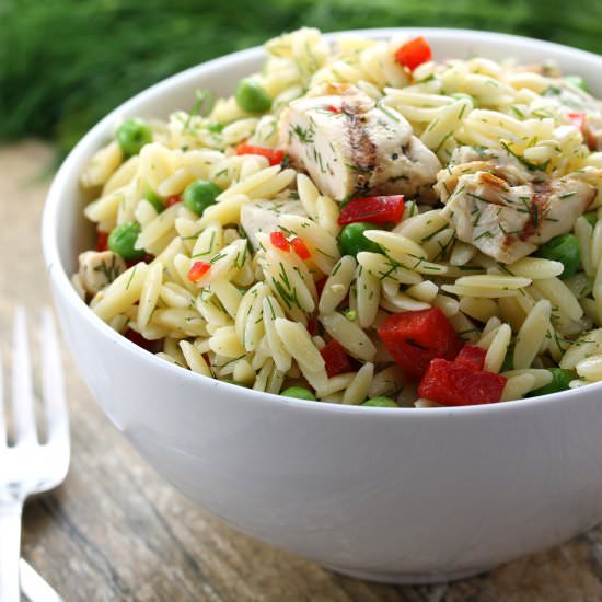 Lemon-Dill Chicken Orzo Pasta Salad