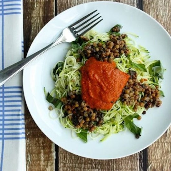 Zucchini Pasta with Lentils