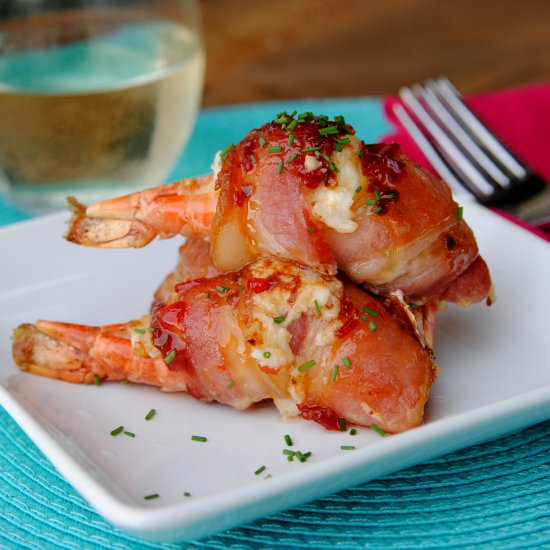 Bacon Wrapped Crab Stuffed Shrimp