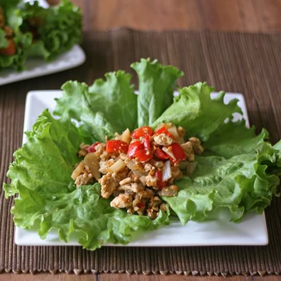 Zesty Thai Chicken Lettuce Wraps