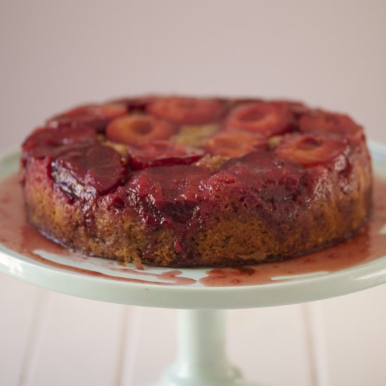 Plum and Hazelnut Upside-down Cake