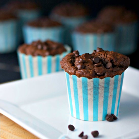 Chocolate Coffee Banana Muffins